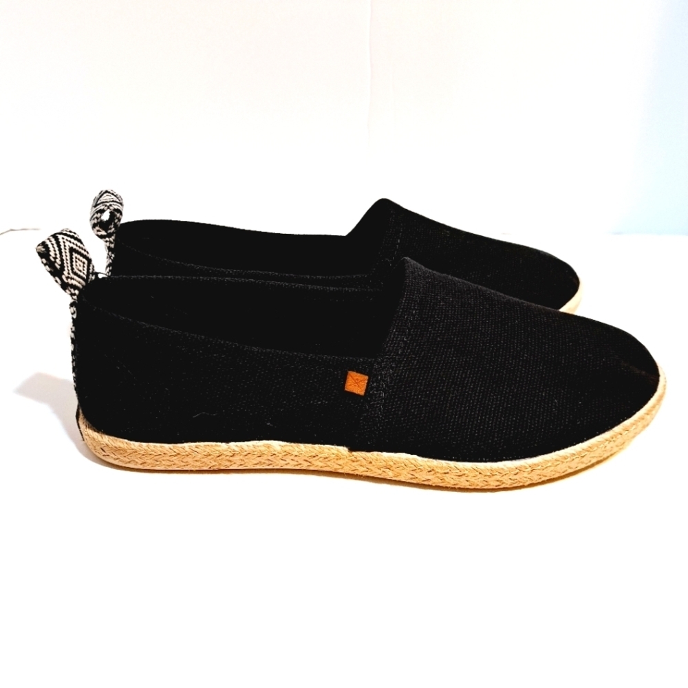 Inkkas Black Global Flat Woven Espadrille Slip On Shoes Size 9.5 - Picture 3 of 9
